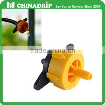 drip irrigation take apart pressure compensating dripper on 1/4 barb adaptor