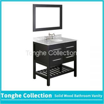 Modern Hotel Bathroom Cabinetry Vanity Open Bottom Plenty Storage photo-4