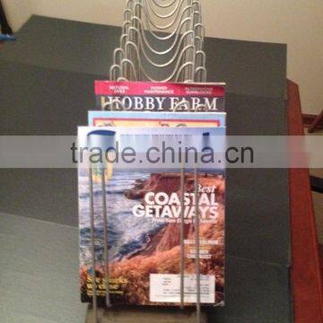 Vintage Industrial Metal Display Sorter Magazine Rack Book photo-4