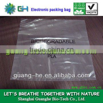 Disposable biodegradable pla plastic bags/ transparent PLA packaging bags / durable PLA bags