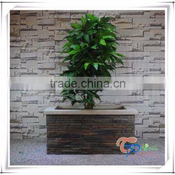 Fiberglass Stone Square Plant Container photo-2