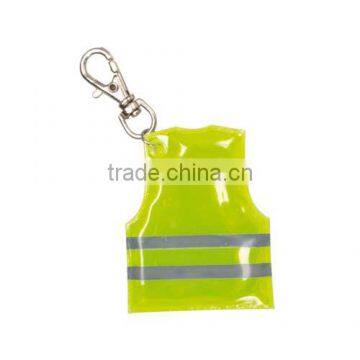 Promotional gilet shaped reflective tag with carabiner