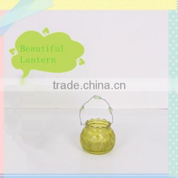 decorative hanging glass lantern with spray