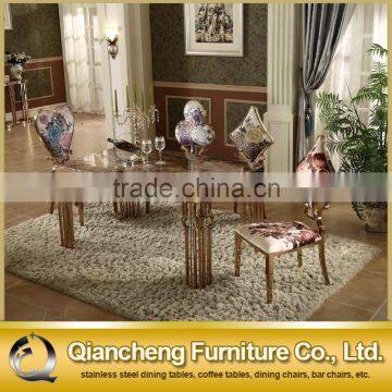 Rose Golden Stainless Steel Dining Table With Crystal Decoration photo-6