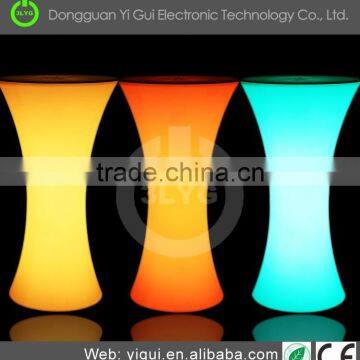 LED 16 color switching bar table lighting up PE plastic standing table cocktail table