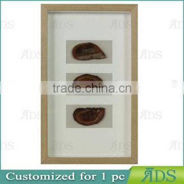 8X8 Shadow Box Frame With Natural Agate Stone Under Glass photo-5