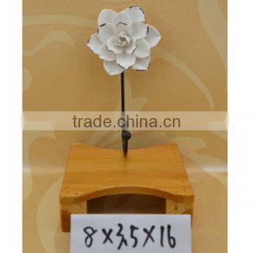 promotional gifts ceramic flower wall hook for decoration