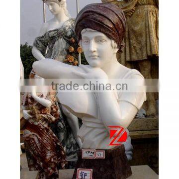 marble man bust sculpture with kerchief