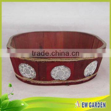 Cheap New Garden Decor Customizable Wooden Barrel Planter photo-6