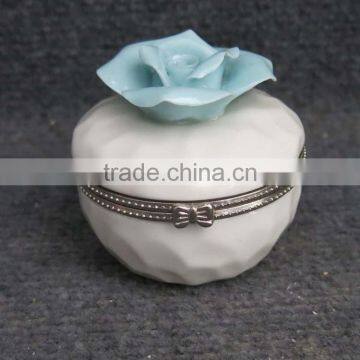 High Quality Flower Design Ceramic Jewelry Box photo-3
