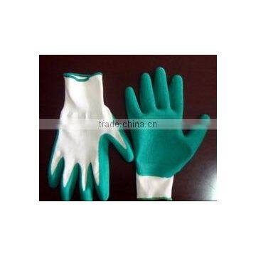 10G seamless cotton line, palm coated LATEX glove