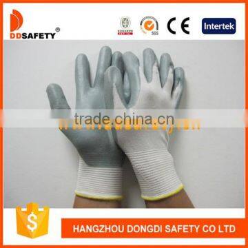 DDSAFETY Hot Sale Luva Nitrilo Revestido Grey Nitrile Coating Safety Gloves