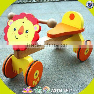 2017 Wholesale Kids Wooden Lion Toy Car Fashion Children Wooden Lion Toy Car Hot Sale Wooden Lion Toy Car W16A025 photo-3