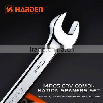 PROFESSIONAL 14PCS COMBINATION WRENCH SET SINGLE OPEN END SPANNER