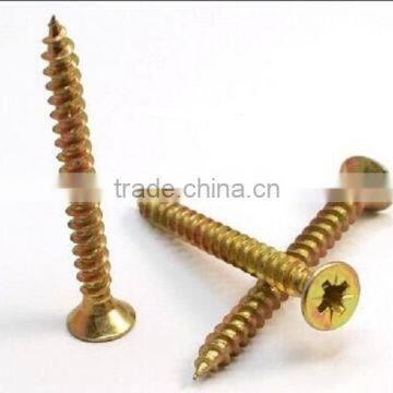 Pozi double flat head yellow zink chipboard screw