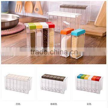 Food Grade 6 Pics Plastic Spice Jar Shaker Seasoning Bottle , Condiment Holder/ Container photo-2