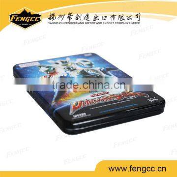 Flat square tin box in 4c cmyk print for promotion gift