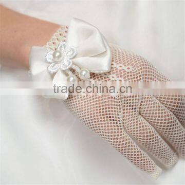 Royal Style Luury Flower Girls Party Gloves Waist Flowers Bow Decoration Childrens Little Girl Princess Manner Vintage Gloves photo-4