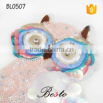 Factory Custom Large Bird Owl Sequin Applique for Girl Clothing photo-4