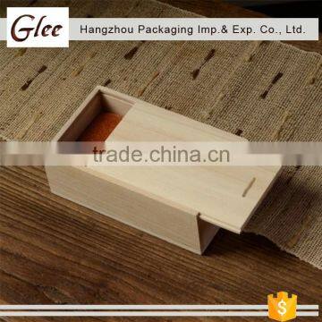 Clear,beautiful customized unfinished sliding lid wood box