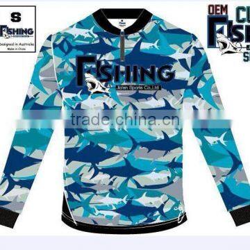 Hongen apparel Custom made Quick Dry tournament Fishing Jersey/fishing shirts/fishing clothing