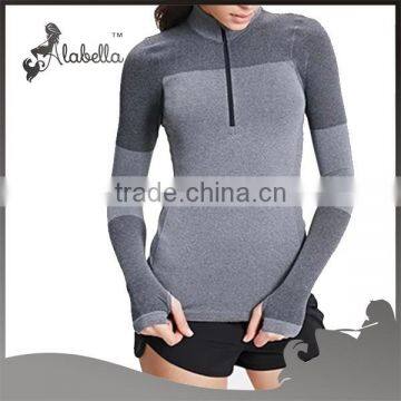 Thumbholes Women pullover hoodie 1/4 zip pullover sweatshirt