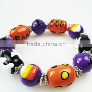 White Turquoise Skull Beads Bracelets Mens Skull Charm Bracelets for 2016 Halloween Day Gifts photo-2