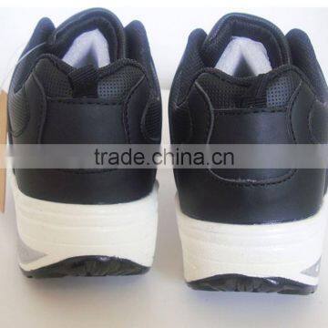 Good Supplier PU Outsole Black Upper Women Shoes With White Sole photo-5