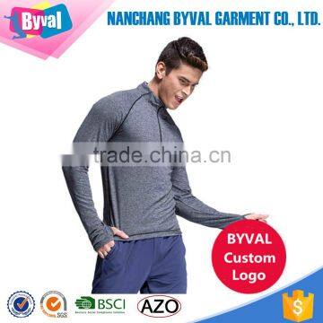 100% Polyester Half Zip Shirts Cationic Single Jersey Shirts