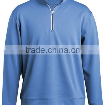 custom100% Polyester Interlock Moisture Wicking Fabric Contrast Color half Zipper 1/4 Zip Pullover for men