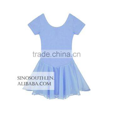 2017 New Arrival Solid Color Short Sleeve Girls Leotard Dance Leotards Dress photo-5