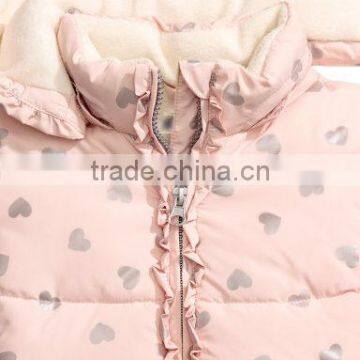2017New Design Winter Kid Fashion Print Padded Jacket Coat Girls Outwear Pinky photo-2