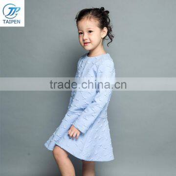 2017 Spring Girls Party Frock With Embossed Pattern Children Cotton Dresses photo-2