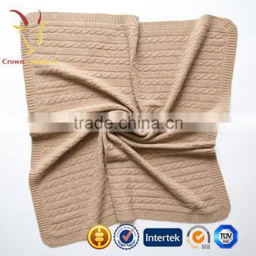 High Quality Knit Cable Cashmere Blanket photo-3