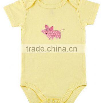 Unisex Applique Bee Summer Wear Short Sleeve Wholesale Pattern Custom Made Infant Cotton Baby Romper photo-2