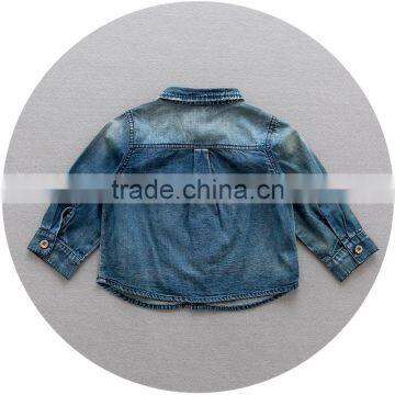 S17641A Children Jean Trench Coats Kids Denim Coats photo-4