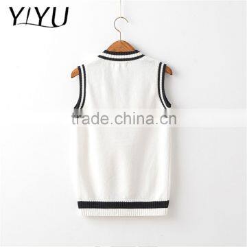 Hot Sale Boy White Cool School Uniform Sweater Vest photo-5
