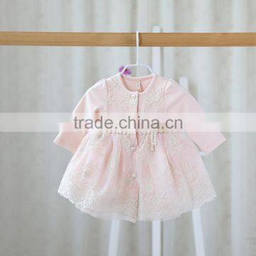 Sweet style long sleeve wholesale beautiful baby dresses