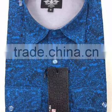 Spring men's 100% cotton printing dress shirt italian style