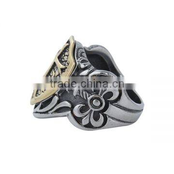 Custom Gold Tone Antique Gold Antique Silver Shield Cross Copper Unadjustable Rings photo-2