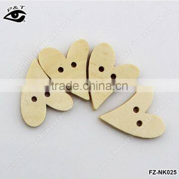 19x25mm wood buttons Heart shaped buttons for clothing decoration shoes diy accessories