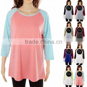 Wholesale 3/4 Sleeve Unisex Raglan Shirts photo-5