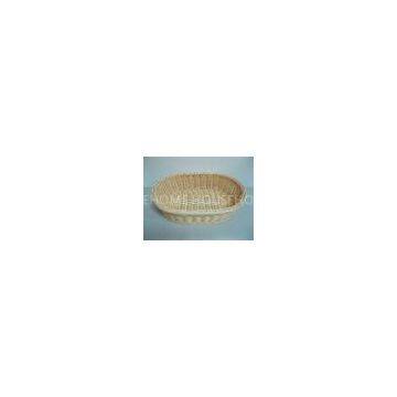 Hand Weaved Poly Oval Rattan Bread Basket , Poly Food Basket