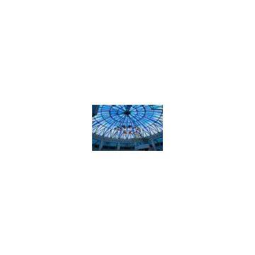 Colored Flat / Curved Tempered Glass For Skylight Decorative CE