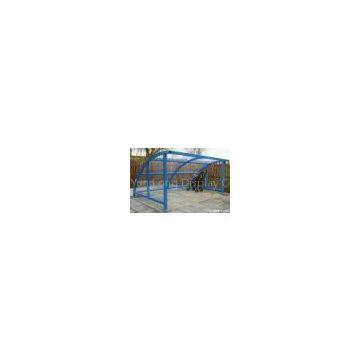 Custom Blue Iron Metal Display Stands Bicycle Rack In Public