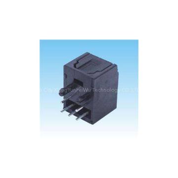 90 Degree 5 Pin Plug Style Optical Fiber Receiver Connector Without Fixed Orifice