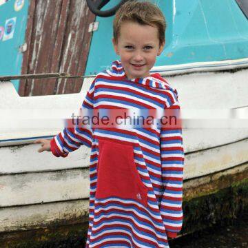 100% cotton hooded striped towel beach dress surf robe