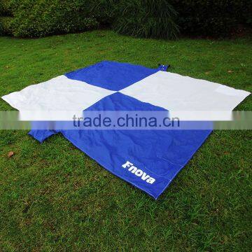 9x10 Feet Family Size 6-8 People 210T Nylon Picnic Camping Beach Blanket With Anchors, Stakes, Pockets Waterproof Quick Dry
