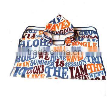  supplier swimming changer poncho for kids cotton velout reactive printing hooded towels