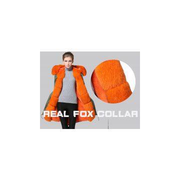 Fashion Soft Fur Lined good quality Winter fox Fur Parka